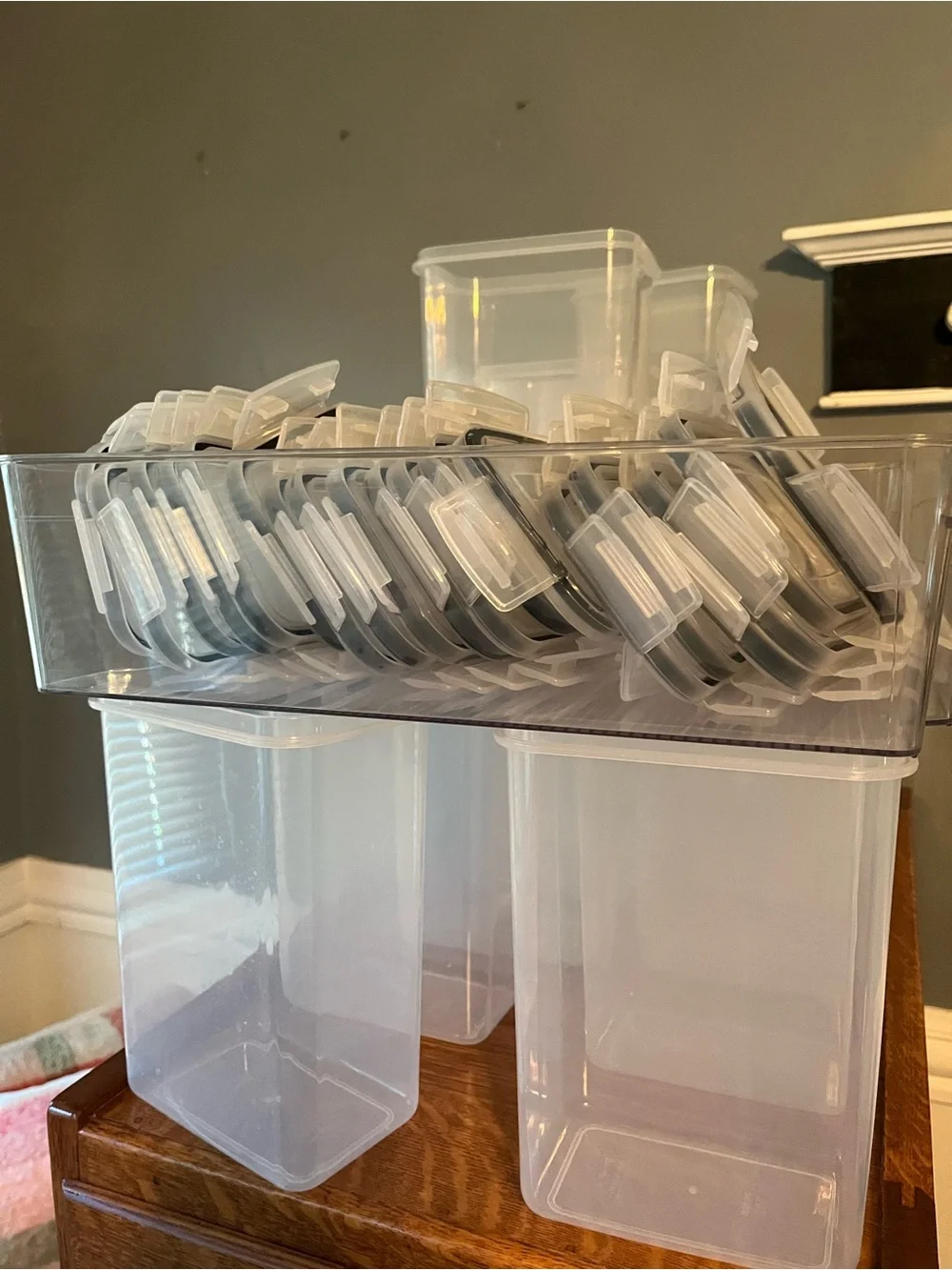 Clear Stackable Plastic Storage Containers - Set of 20
